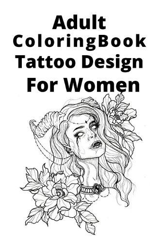 Adult Coloring Book Tattoo Design For Women