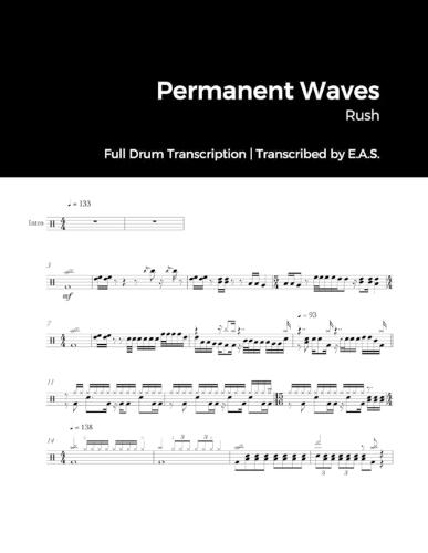 Rush - Permanent Waves: Full Drum Transcription