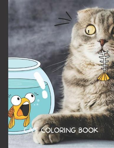 Cat Coloring Book: Cat Gifts for Toddlers, Kids ages 4-8, Girls Ages 8-12 or Adult Relaxation Cute Stress Relief Animal Birthday Coloring Book Made in USA