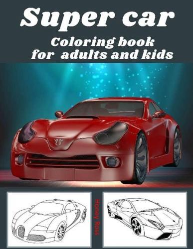 Supercar Coloring Book for Adults and Kids