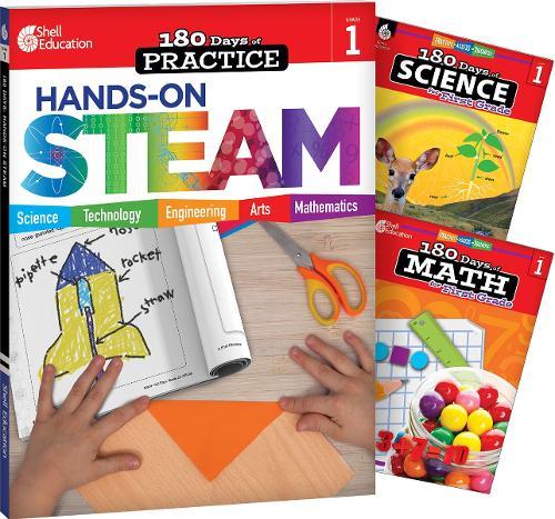 180 Days™: STEAM, Science, & Math Grade 1: 3-Book Set: Practice, Assess, Diagnose