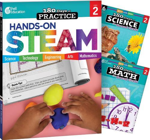 180 Days™: STEAM, Science, & Math Grade 2: 3-Book Set: Practice, Assess, Diagnose