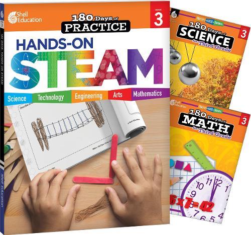 180 Days™: STEAM, Science, & Math Grade 3: 3-Book Set: Practice, Assess, Diagnose