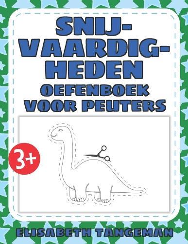 Snijvaardigheden oefenboek voor peuters: Schaar oefenboek met dinosaurusvormen voor kinderen en kleuters - knip- en kleuractiviteiten voor 3+