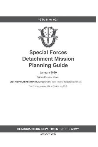 GTA 31-01-003 Special Forces Detachment Mission Planning Guide