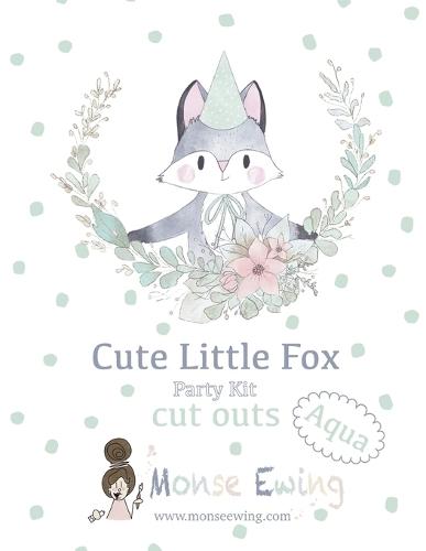 Cute Little Fox Aqua: Party Kit cut outs
