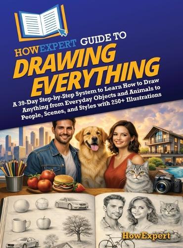 HowExpert Guide to Drawing Everything: A 39-Day Step-by-Step System to Learn How to Draw Anything from Everyday Objects and Animals to People, Scenes, and Styles with 250+ Illustrations
