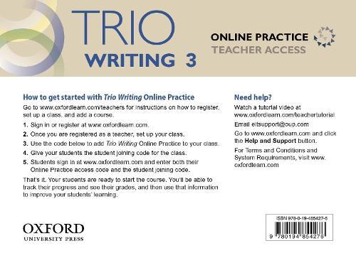 Trio Writing: Level 3: Online Practice Teacher Access Card: Building Better Writers...From The Beginning