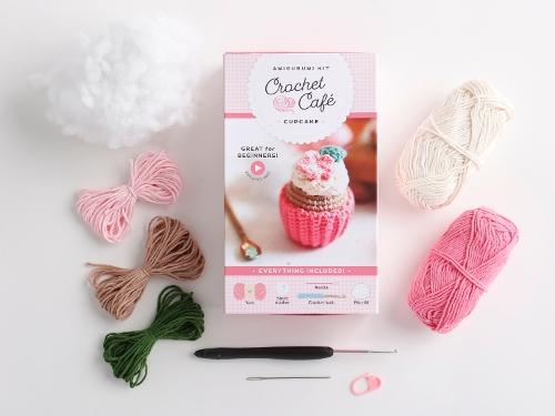 Crochet Café Amigurumi Kit Cupcake: Everything You Need Is Included: 100%-Cotton Yarn, Crochet Hook, Stitch Marker, Tapestry Needle, Fiberfill, Step-by-Step Leaflet, and Exclusive Instruction Videos; Beginner Friendly!