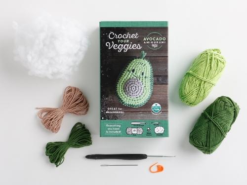 Crochet Your Veggies Amigurumi Kit Avocado: Everything You Need Is Included: 100%-Cotton Yarn, Crochet Hook, Stitch Marker, Tapestry Needle, Fiberfill, Step-by-Step Leaflet, and Exclusive Instruction Videos; Beginner Friendly!
