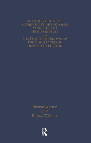 Thomas Chatterton: Early Sources and Responses