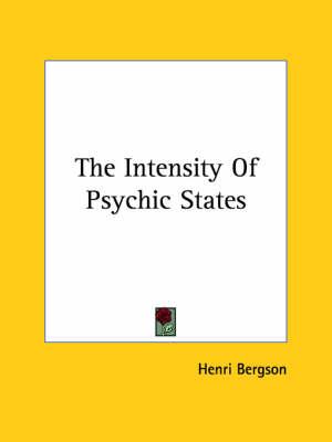 Intensity of the Psychic States