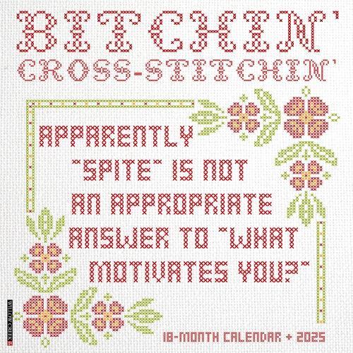Bitchin' Cross-Stitchin' 2026 12 X 12 Wall Calendar