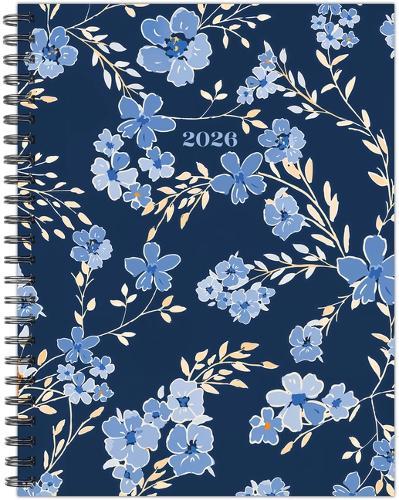 Bluesy Floral 2026 6.5 X 8.5 Weekly Monthly Softcover Planner
