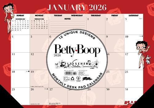 Betty Boop 2026 17 X 12 Small Monthly Deskpad