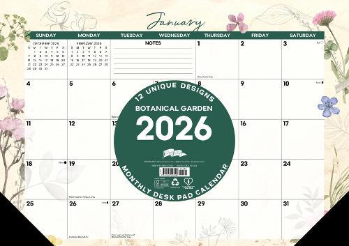 Botanical Garden 2026 17 X 12 Small Monthly Deskpad