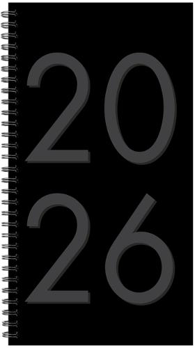 Black 2026 3.5 X 6.5 Softcover Weekly Spiral