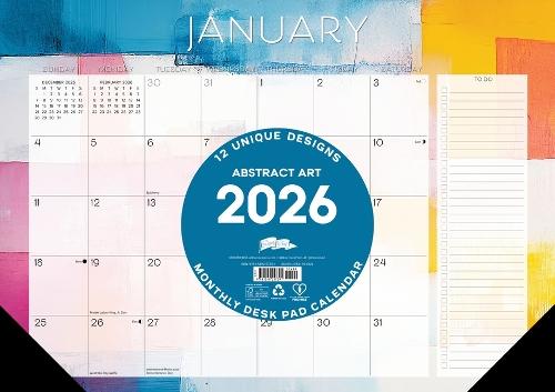 Abstract Art 2026 17 X 12 Small Monthly Deskpad