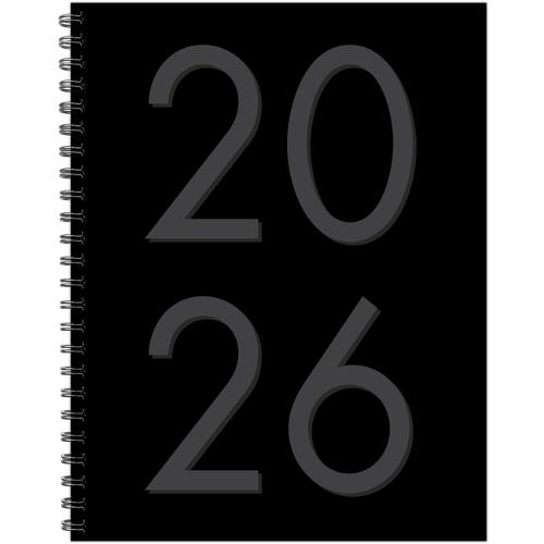 Black 2026 8.5 X 11 Weekly Monthly Softcover Planner