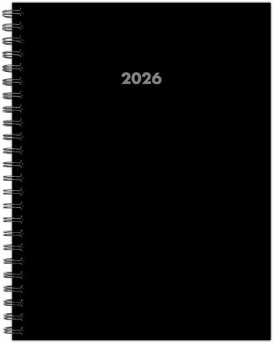 Basic Black 2026 6.5 X 8.5 Weekly Monthly Softcover Planner