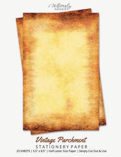 Vintage Parchment Stationery Paper: Half Letter Size Paper, Old Texture Style, Letter Writing Paper, 25-sheets