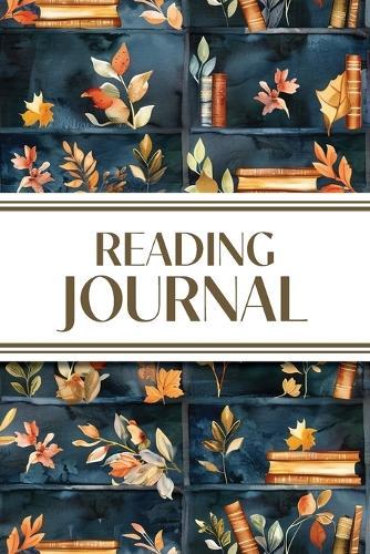 Reading Journal (Watercolor Fall Leaves Bookshelves): 6""x9"" Book Lover's Diary; Book/Series Reviews, Reading Tracker, Favorite Book List, Favorite Quotes, Reading Challenges, and More!