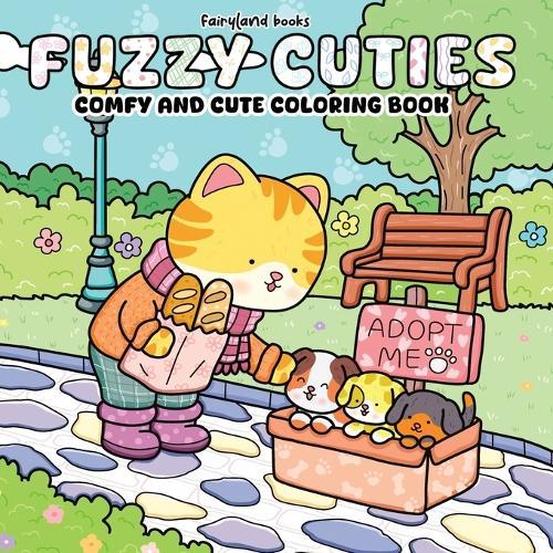 Fuzzy Cuties: Cute & Cozy Coloring Book for Adults and Teens Adorable Animal Characters for Stress Relief