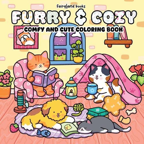 Furry & Cozy: Coloring Book for Adults and Teens Super Cute Animal Characters & Easy, Simple Designs for Relaxation
