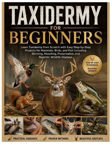 Taxidermy for Beginners: Learn Taxidermy from Scratch with Easy Step-by-Step Projects for Mammals, Birds & Fish Including Skinning, Mounting, Preservation, and Realistic Wildlife Displays