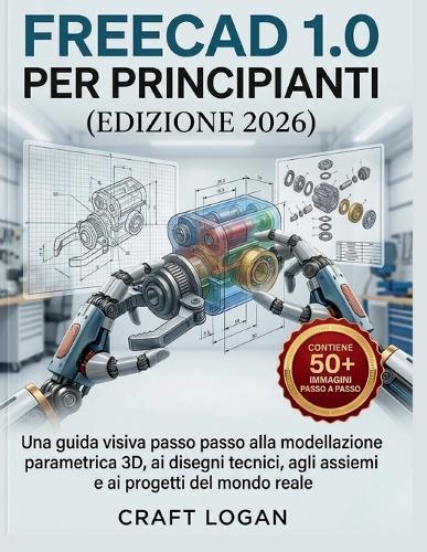 FreeCAD 1.0 per principianti (Edizione 2026): Una guida visiva passo passo alla modellazione parametrica 3D, ai disegni tecnici, agli assiemi e ai progetti del mondo reale