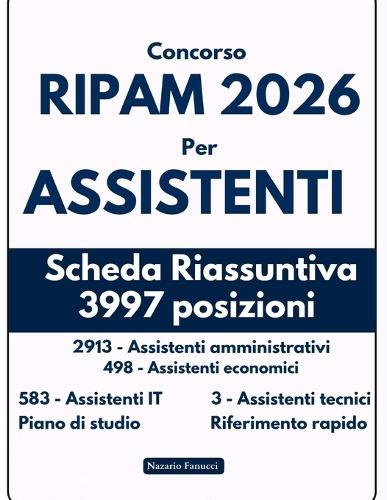 Concorso RIPAM 2026 per ASSISTENTI: Scheda riassuntiva completa per una preparazione facile, organizzata e pratica ai test - 3997 posizioni