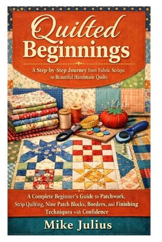 Quilted Beginnings: A Step-by-Step Journey from Fabric Scraps to Beautiful Handmade Quilts: A Complete Beginner's Guide to Patchwork, Strip Quilting, Nine Patch Blocks, Borders, and Finishing Techniques with Confidence