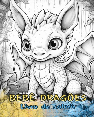 DRAGÕES BEBÊS Livro de colorir: Desenhos fofos para crianças e adultos colorirem e se divertirem.