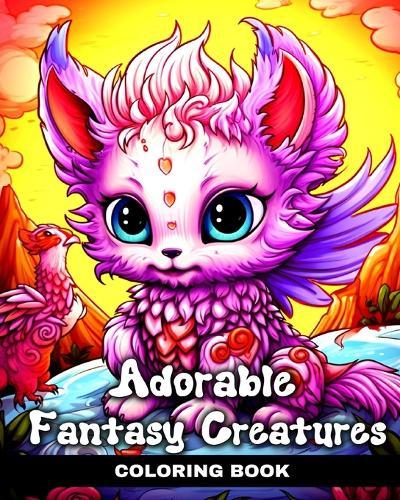 Adorable Fantasy Creatures Coloring Book: Cute Kawaii Coloring Pages with Baby Mythical Creatures